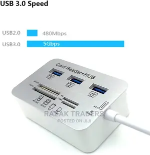 USB3.0 Card Reader and 3 Ports USB Hub,