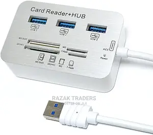 USB3.0 Card Reader and 3 Ports USB Hub,