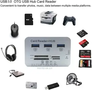USB3.0 Card Reader and 3 Ports USB Hub,