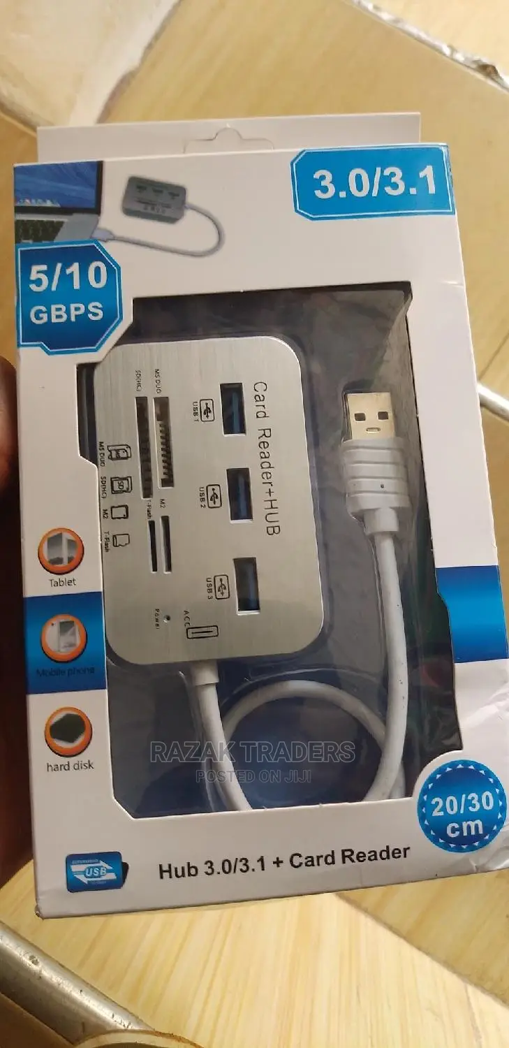 USB3.0 Card Reader and 3 Ports USB Hub,