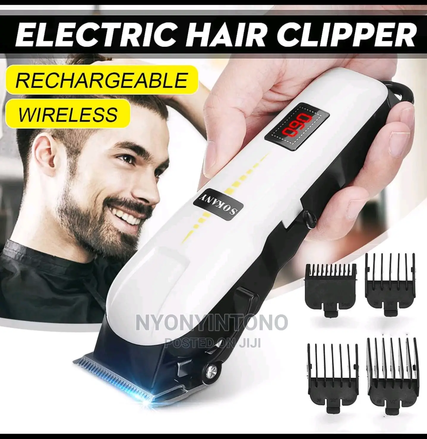 Sokany Rechargeable Hair Trimer With Battery Life Indicator