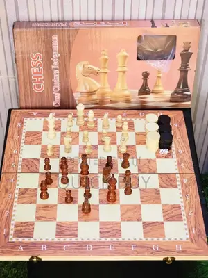 3 in 1 Foldable Wooden Draft,Chess and Backgammon