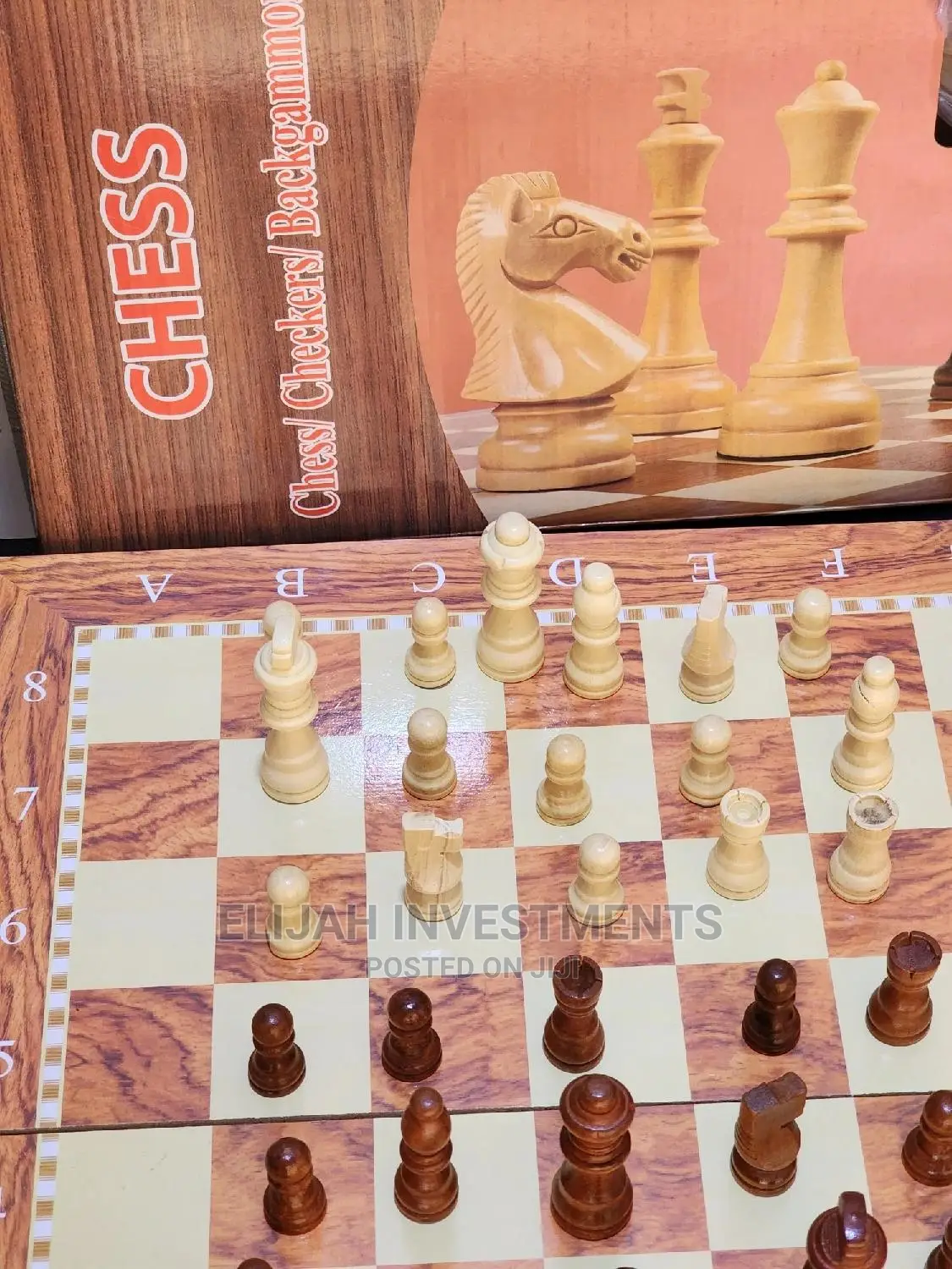 Chess,Draft and Backgammon All in One Foldable Wooden Board