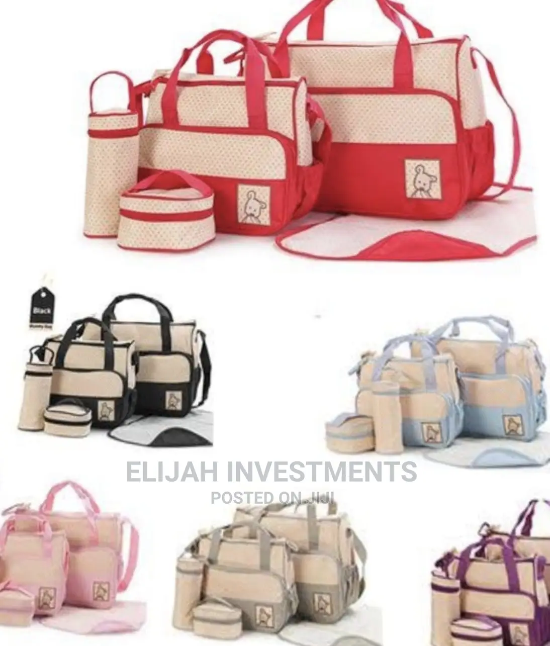 New 5pcs Baby Diaper Bag Set