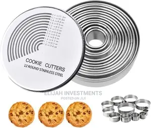 Cookie Cutters 12pcs Round Stainless Steel