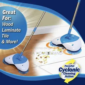 Cordless Spinning Broom for Sweeping Hard Surfaces Like Wood, Carpet