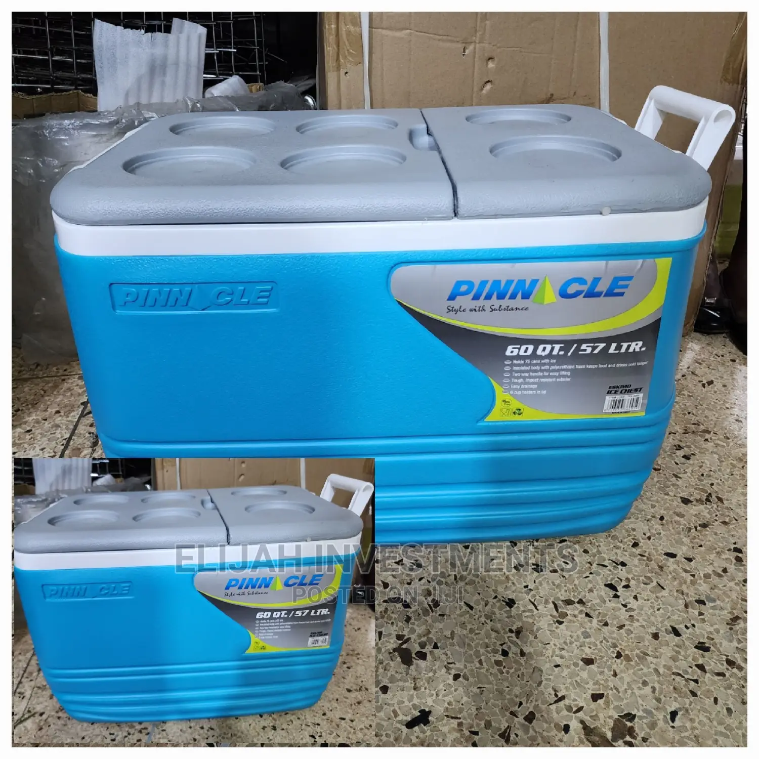 Pinnacle Insulated Water Cooler and Ice Chiller Box 57L