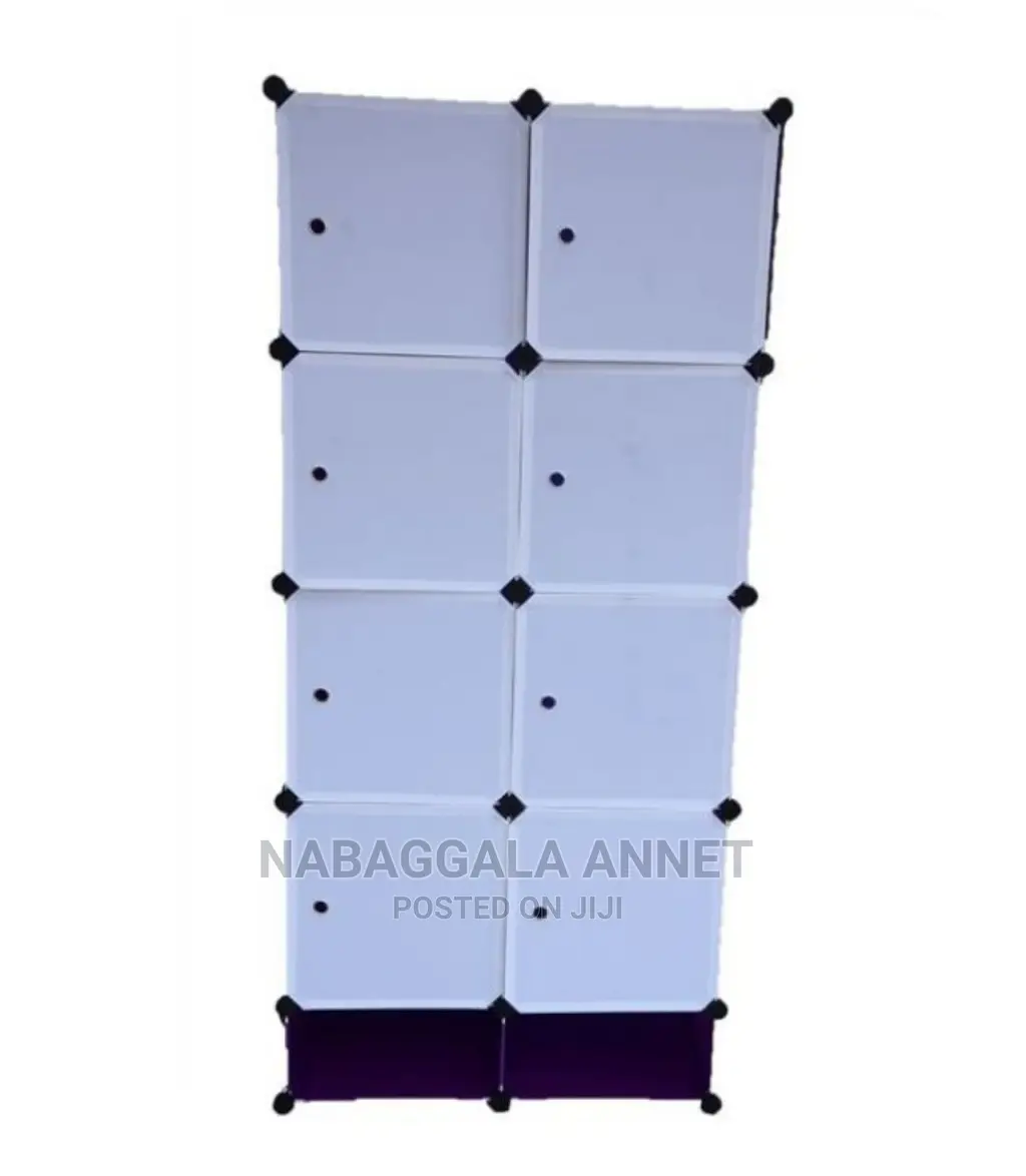 2 Column Plastic Wardrobe-Black