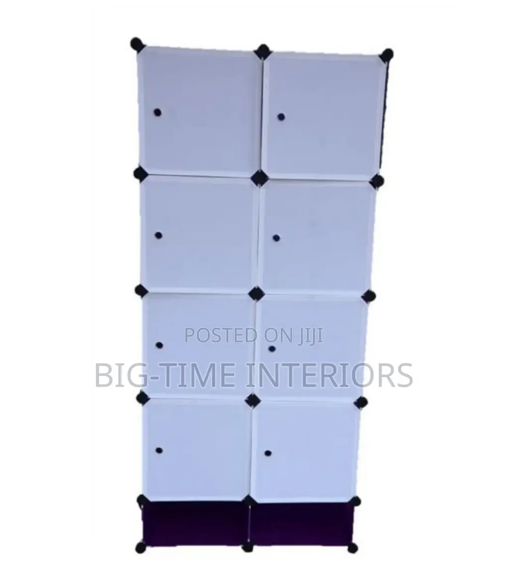 2 Column Plastic Wardrobe-Black