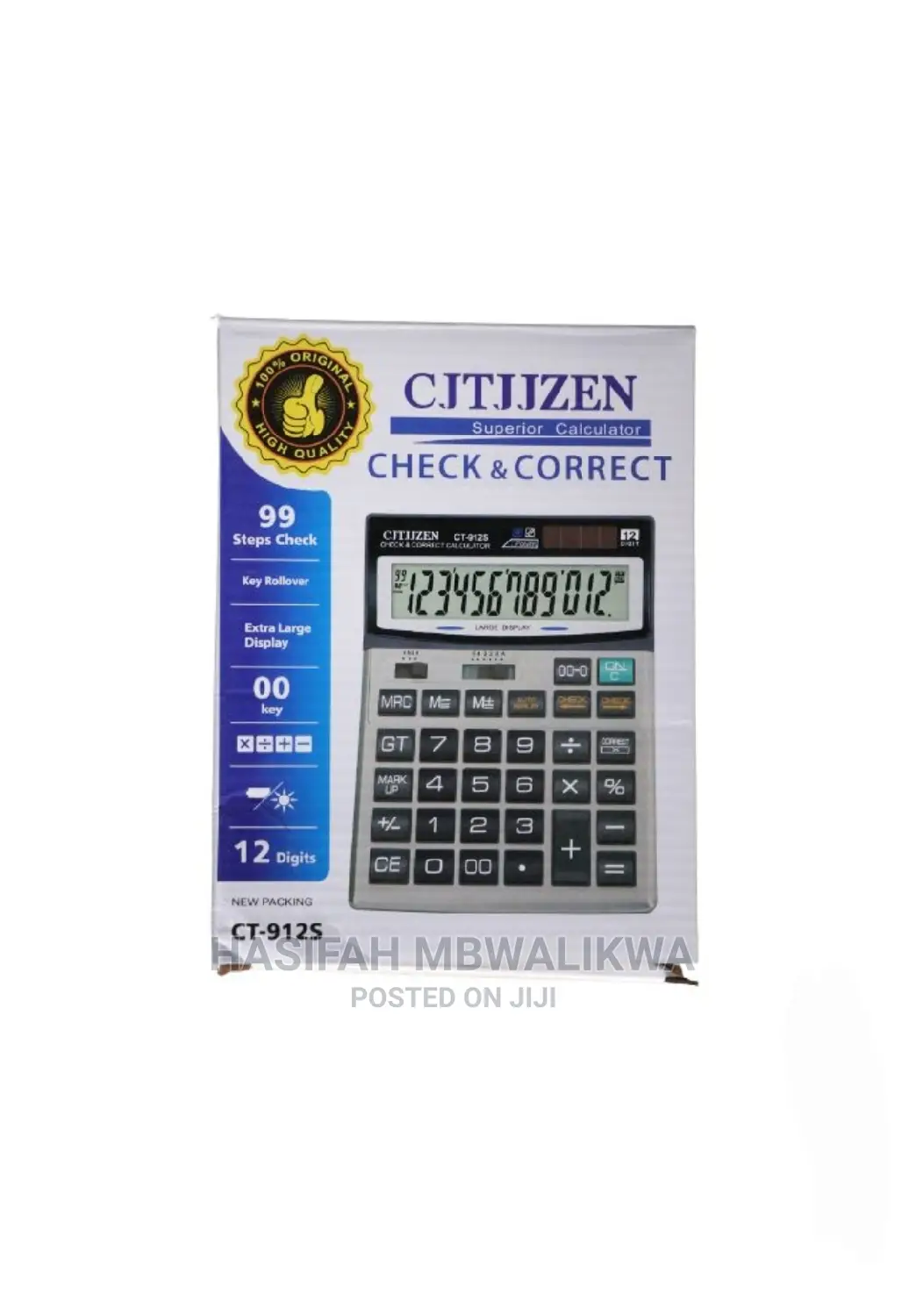Business Calculator. Extra Large Display- 12 Digits