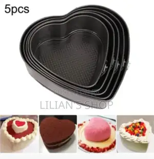 5 Classic Aluminum Heart Shape Moulds