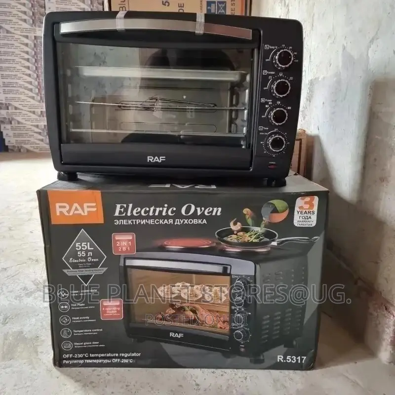 RAF 55litres Electric Oven With Hotplates|| 1800w || R.5317