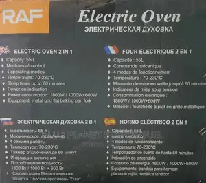 RAF 55litres Electric Oven With Hotplates|| 1800w || R.5317