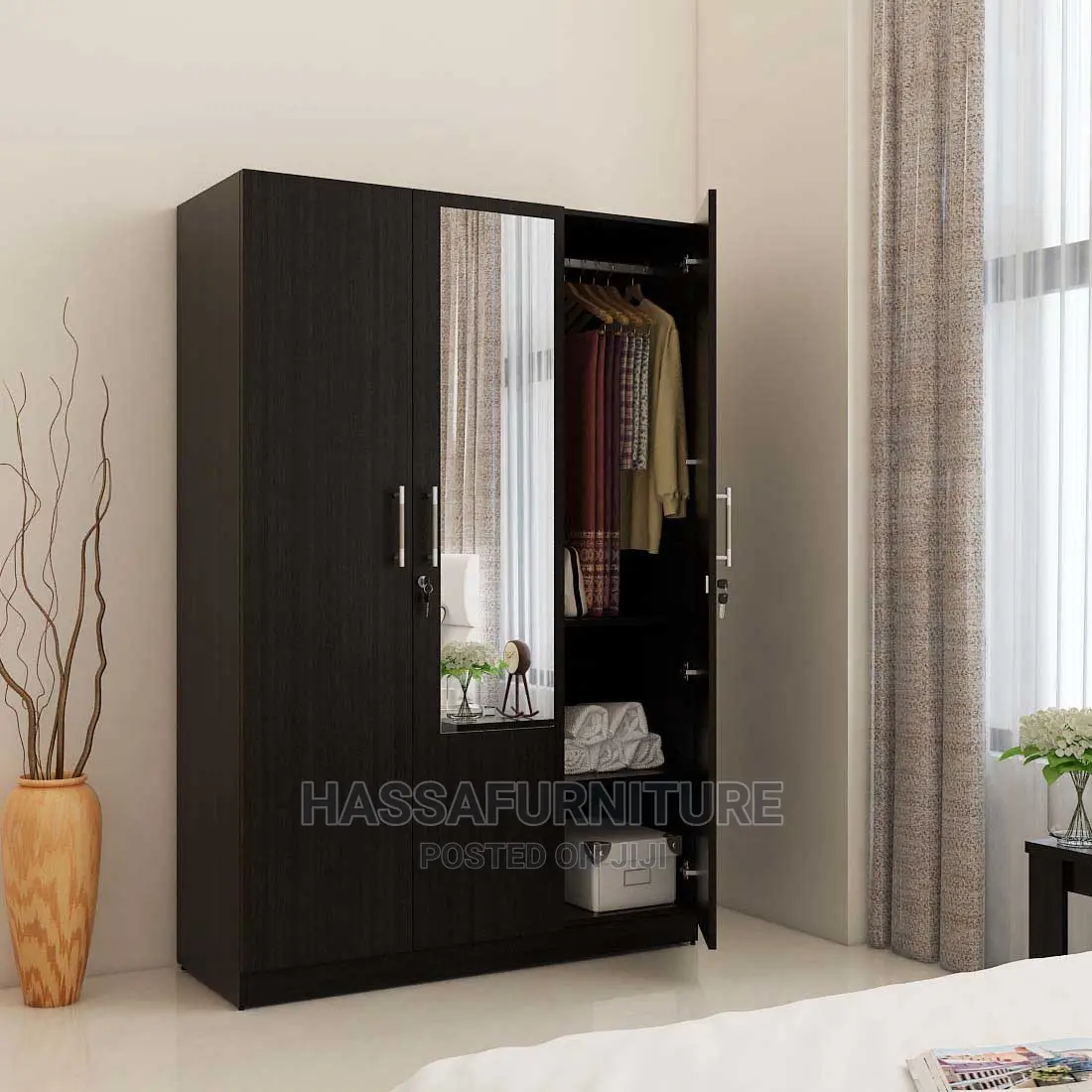 3doors Mahogany Wardrobe