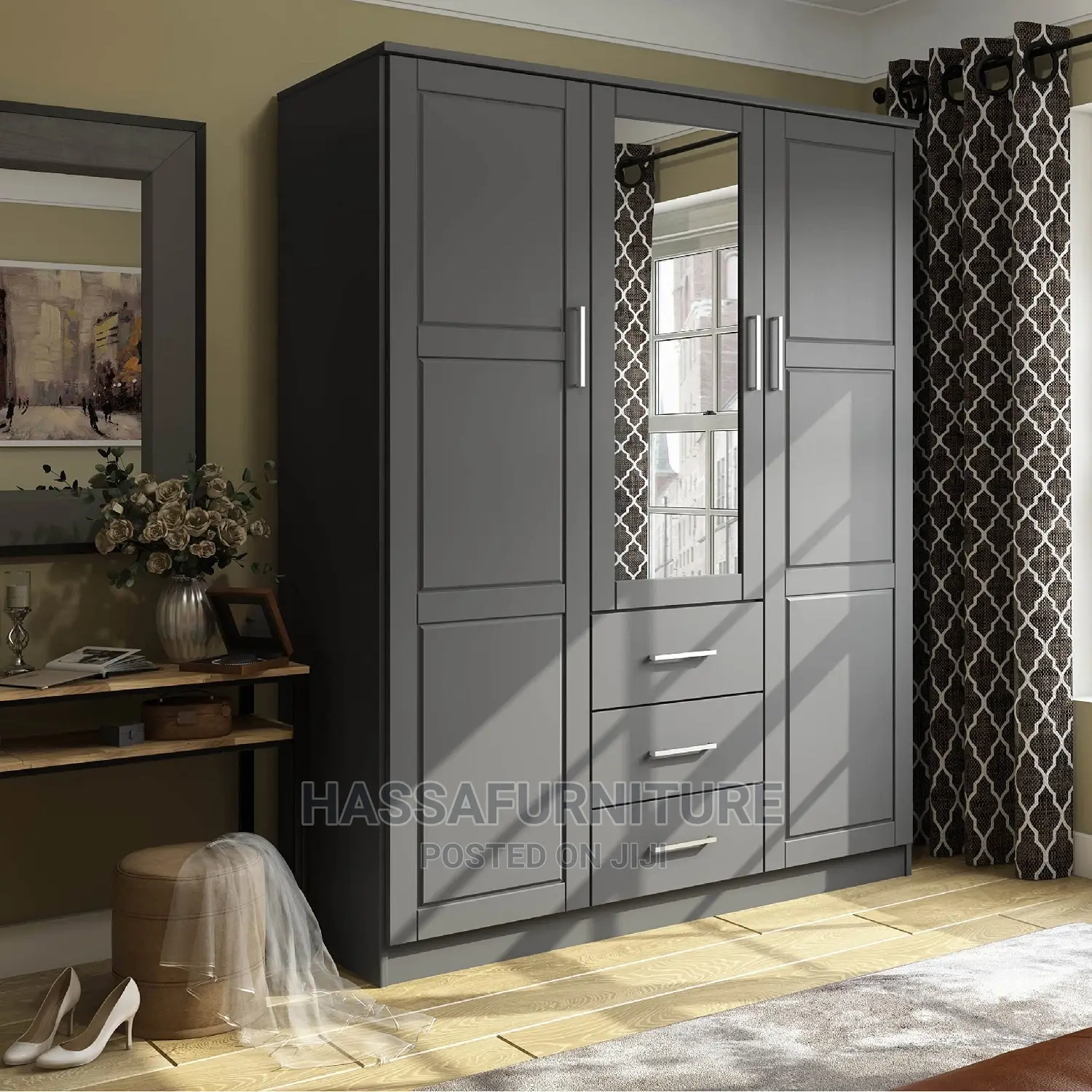 3doors Mahogany Wardrobe