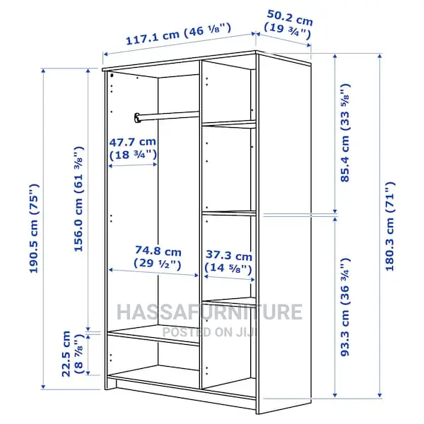 3doors Wardrobe With Dressing
