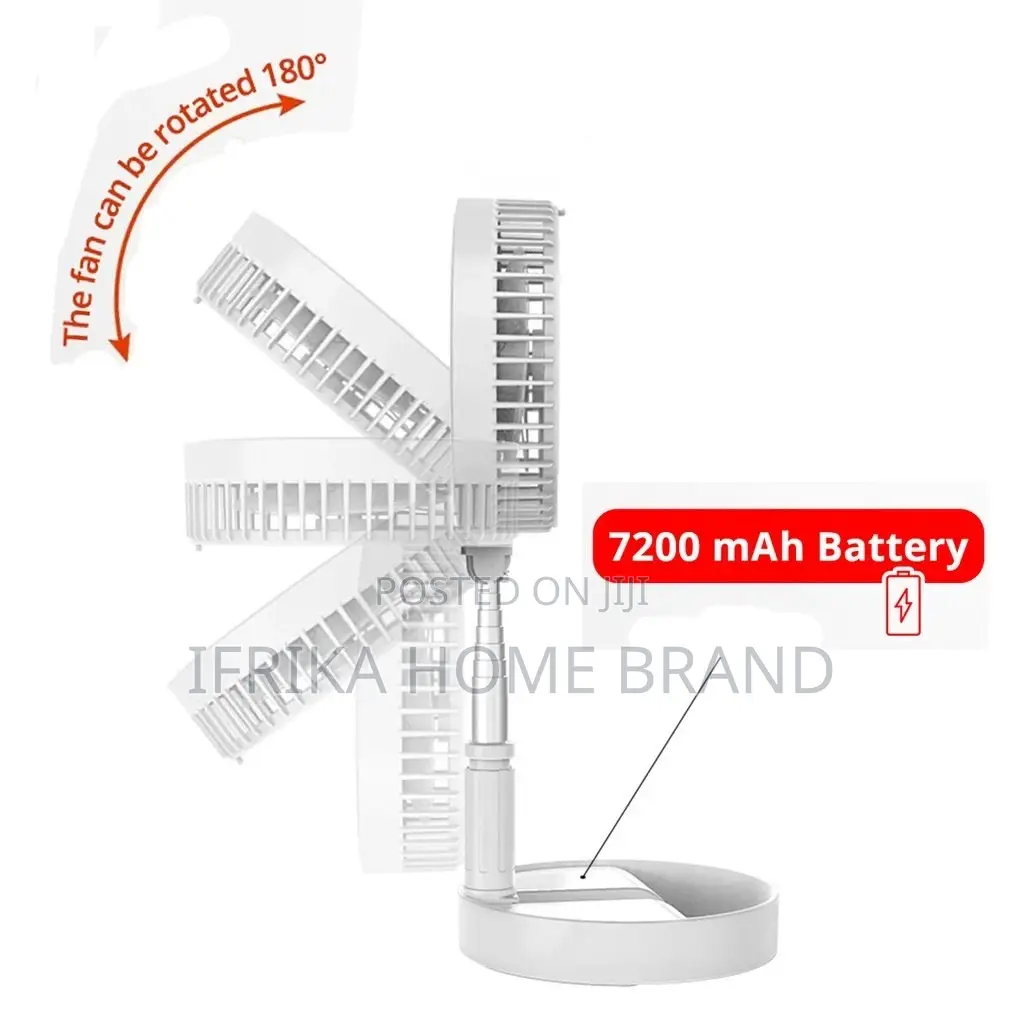 7200MAH Rechargeable Folding FAN Stand Fan Portable
