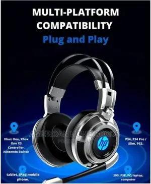 HP Wired Stereo Gaming Headset With Mic, With LED Light.