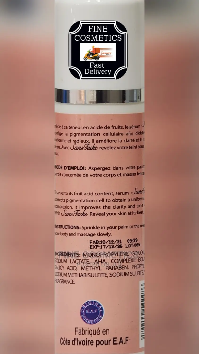 ORIGINAL SANS TACHE Lightening Serum Body Oil Glycerin 125g