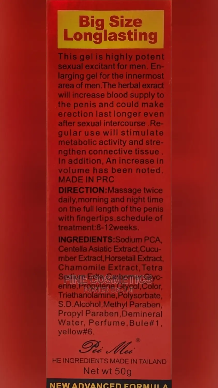MAX MAN Big Size and Long Lasting Penis Enlargement Gel