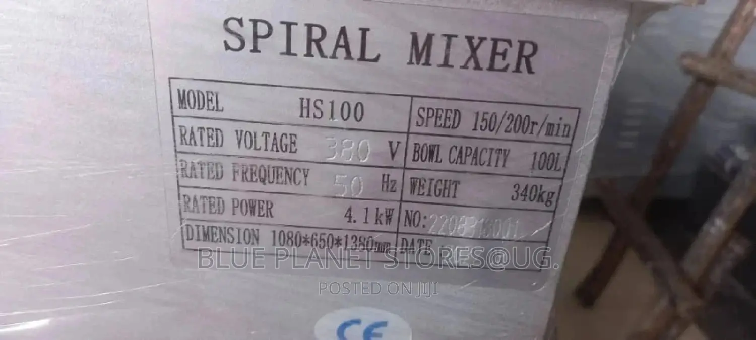 Heavy Duty 100litres Spiral Dough Mixers || 4.1 Kw || HS100
