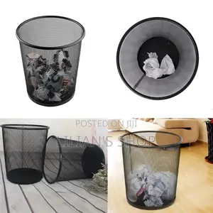 Metal Mesh Round Trash Bin Dust Bin/Waste