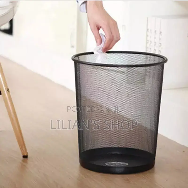 Metal Mesh Round Trash Bin Dust Bin/Waste