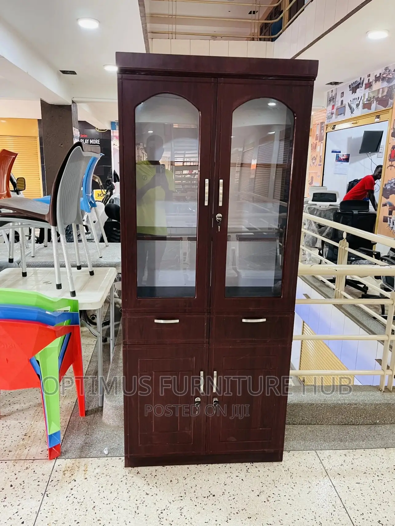 Wooden File Cabinet (Maroon)