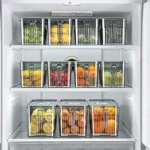 2pcs Clear Storage Fridge Kitchen Containers