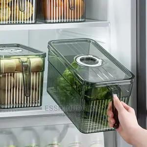 2pcs Clear Storage Fridge Kitchen Containers