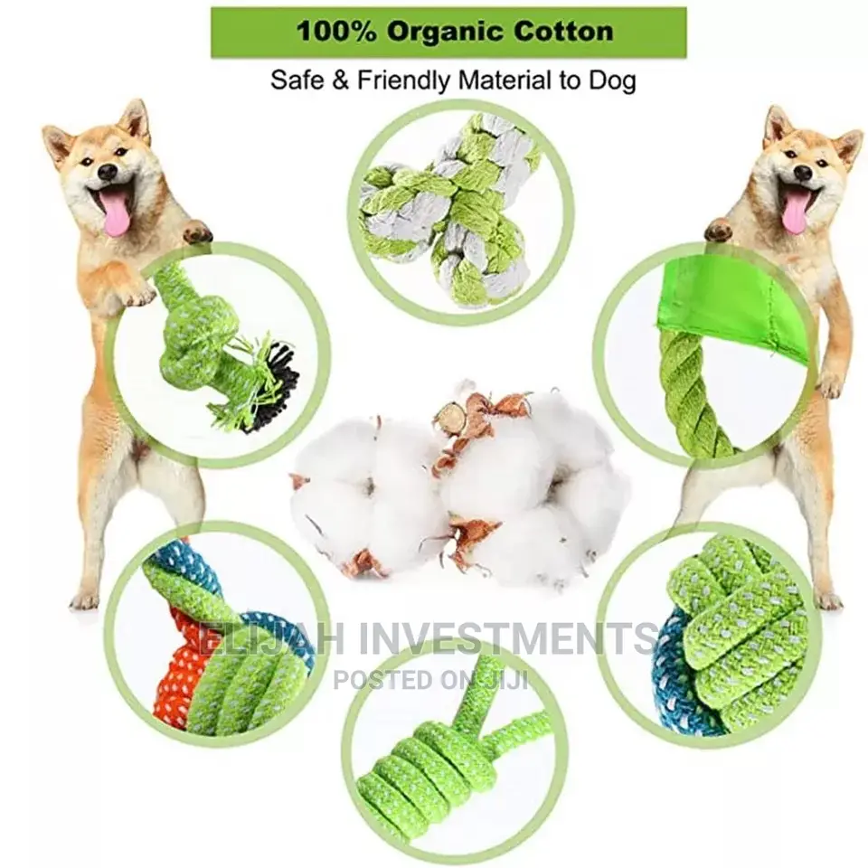 Dog Toy Cotton Rope Knot Chew Ball Grinding Teeth