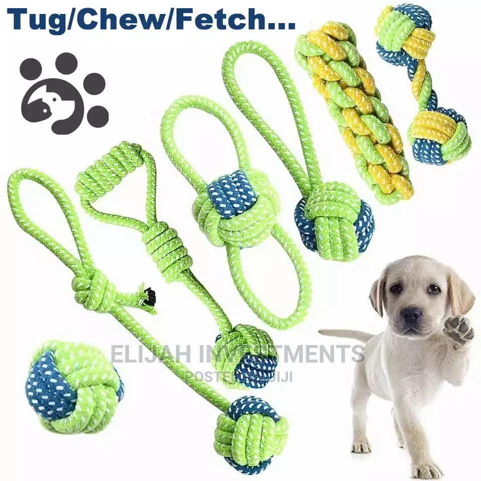 Dog Toy Cotton Rope Knot Chew Ball Grinding Teeth