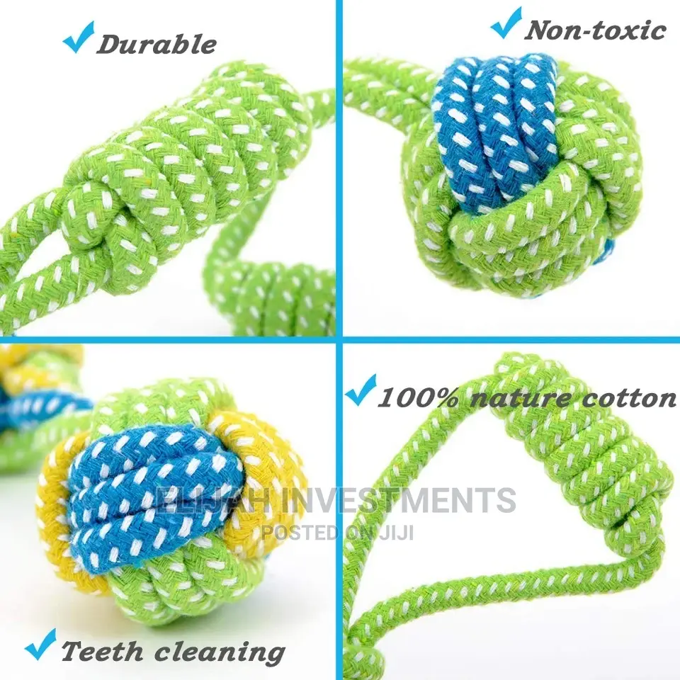 Dog Toy Cotton Rope Knot Chew Ball Grinding Teeth