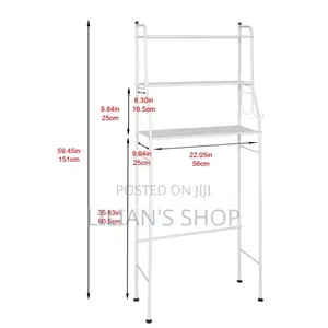 3 Tier Toilet Rack - White
