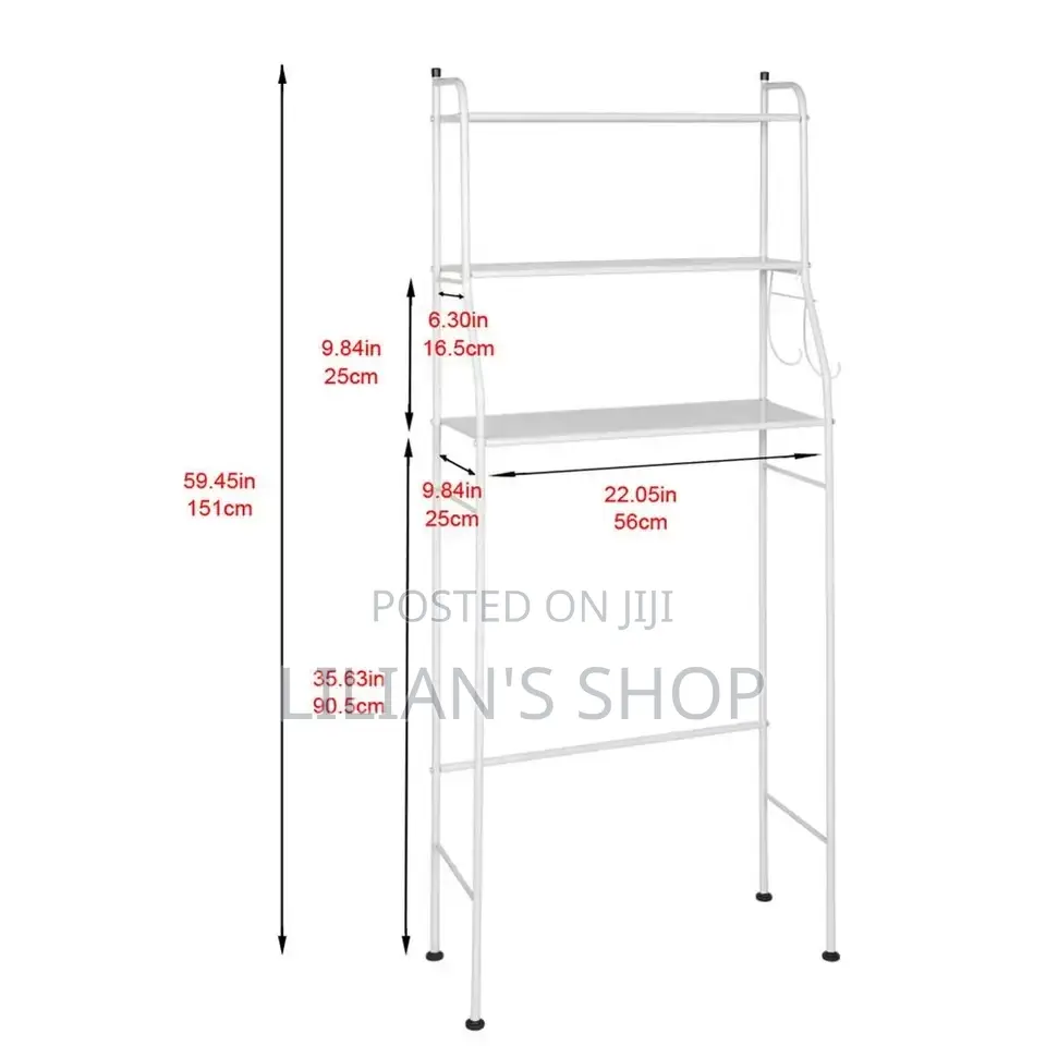3 Tier Toilet Rack - White