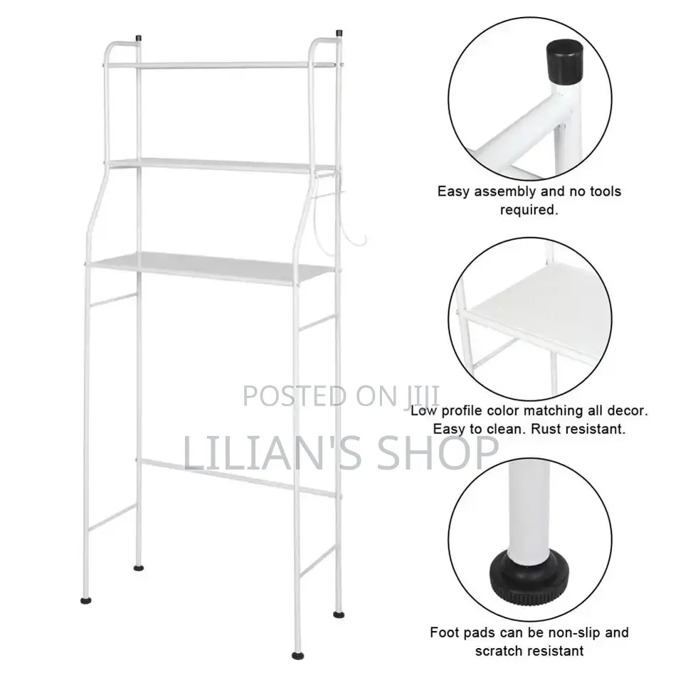 3 Tier Toilet Rack - White