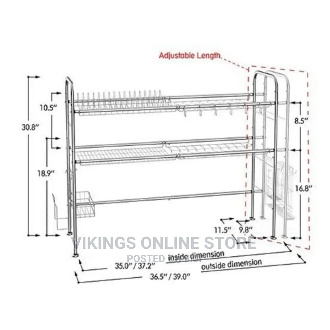 2 Tier Over the Sink Dish Drying Rack Drainer