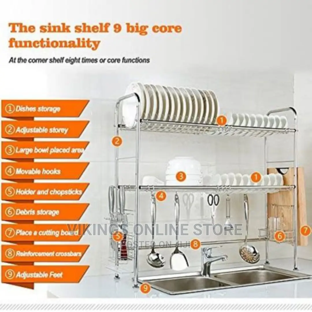 2 Tier Over the Sink Dish Drying Rack Drainer