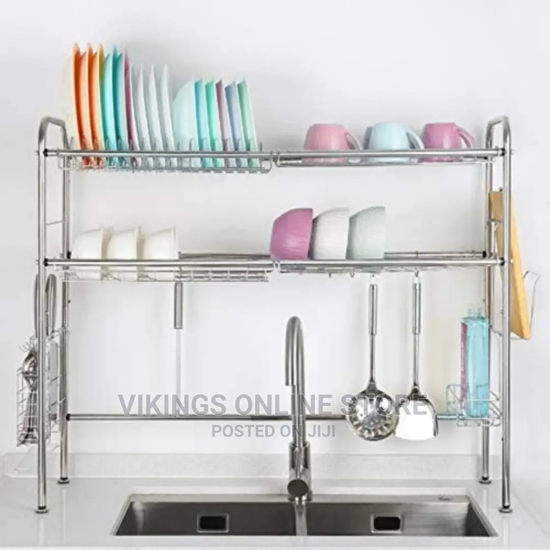 2 Tier Over the Sink Dish Drying Rack Drainer