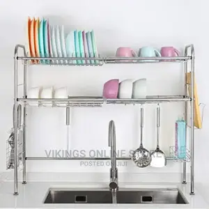 2 Tier Over the Sink Dish Drying Rack Drainer