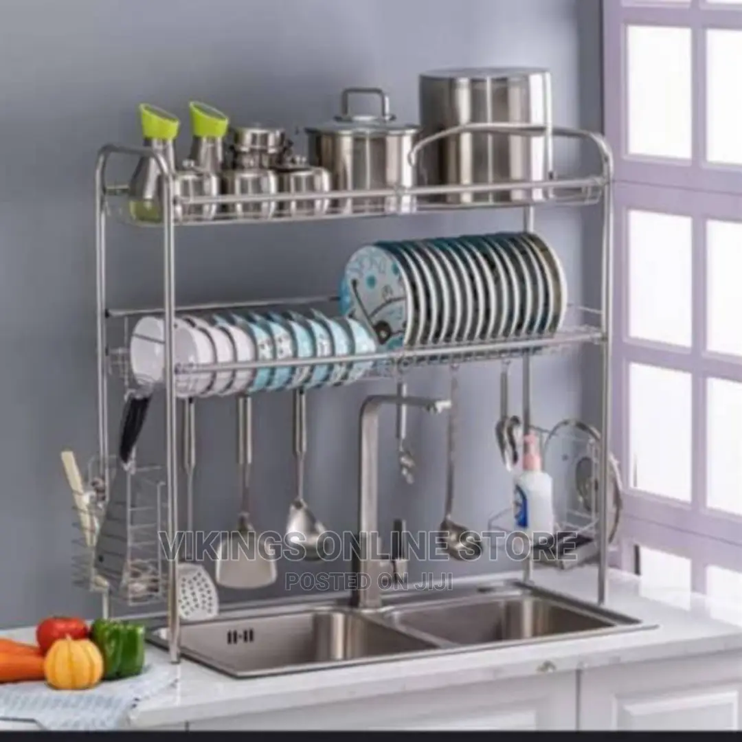 2 Tier Over the Sink Dish Drying Rack Drainer