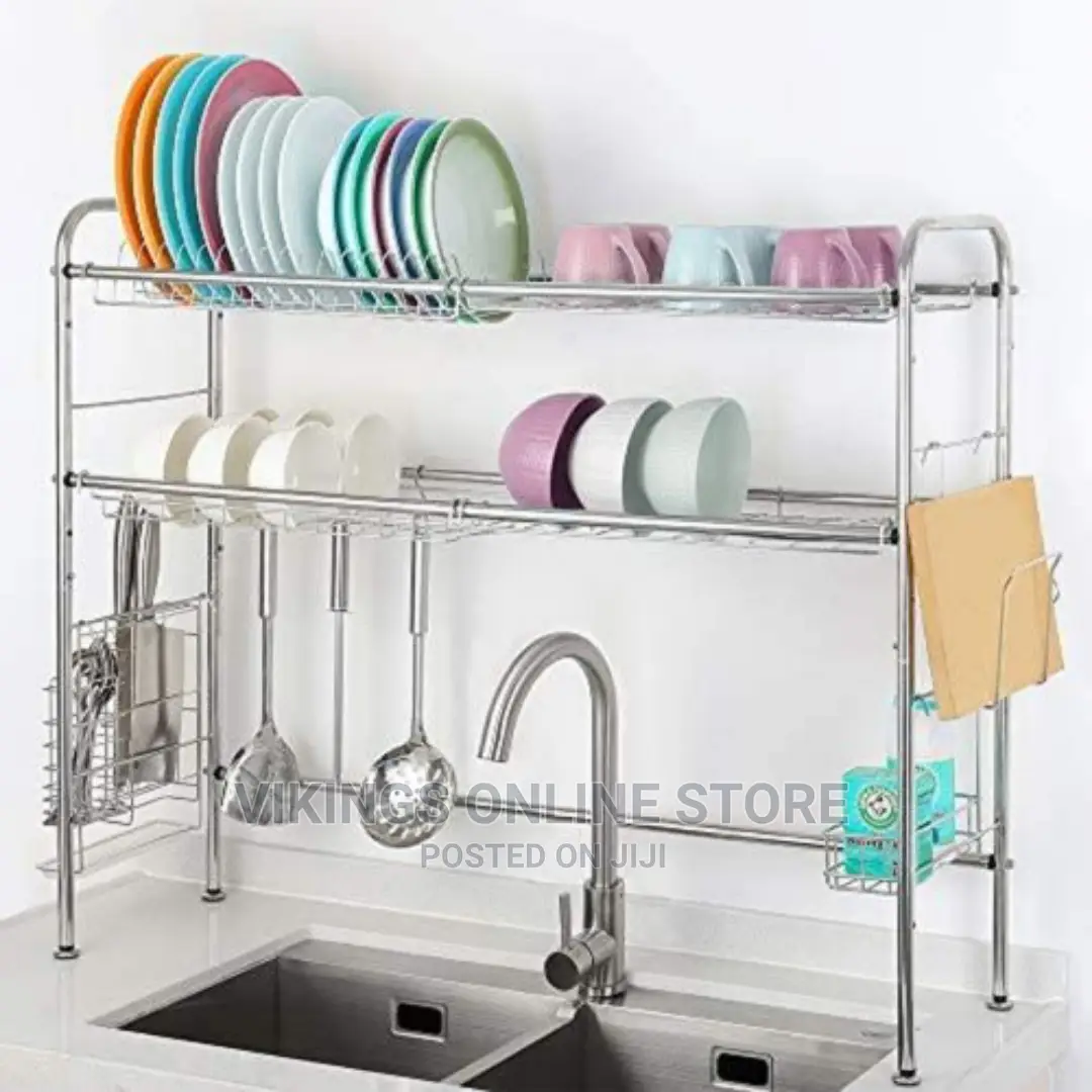 2 Tier Over the Sink Dish Drying Rack Drainer
