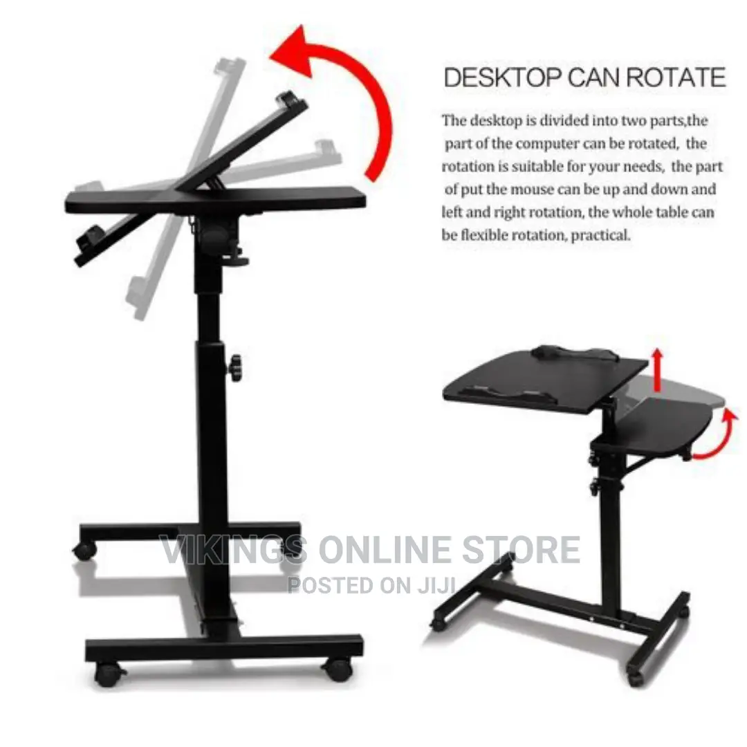 Adjustable Mobile Standing Laptop Table Stand Desk-