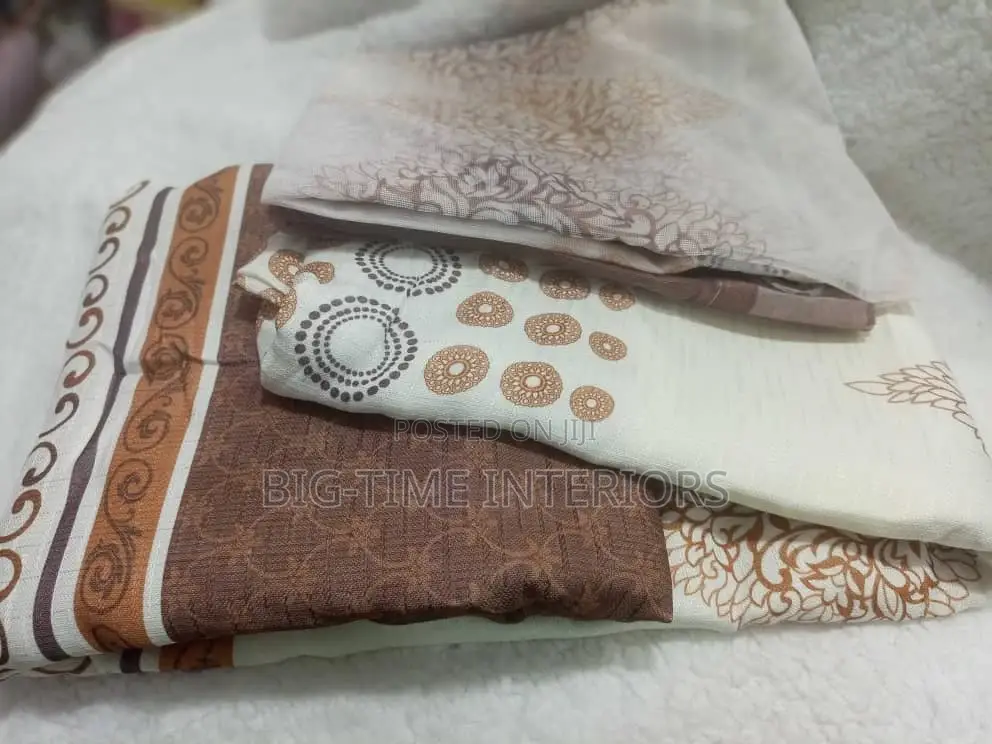Quality Already Made Curtains With Net-3pcs