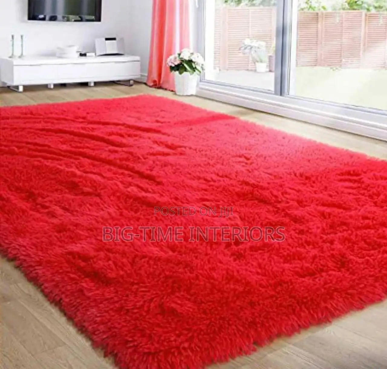 Red Fluffy Center Carpet Large 200*300cm