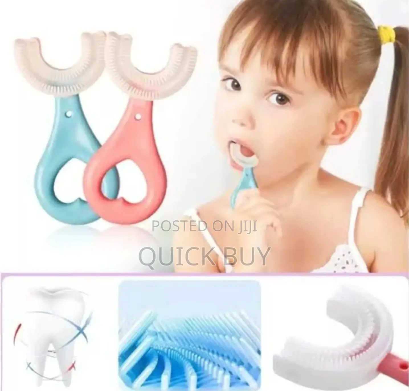 Soft U Shaped Kids Toothbrush, for Tooth Cleaning