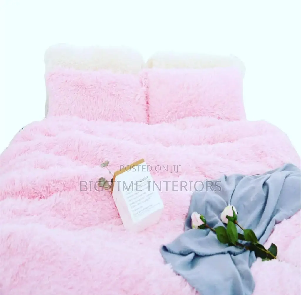 3pcs Fluffy Duvet Set-Pink