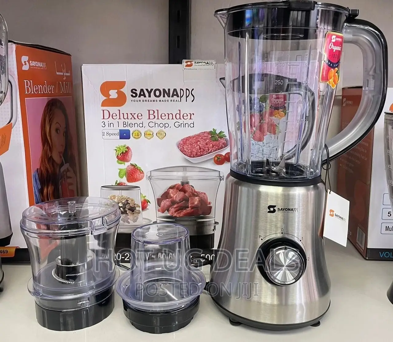 3 in 1 Blender 1.5L Jar, Chopper, Grinder