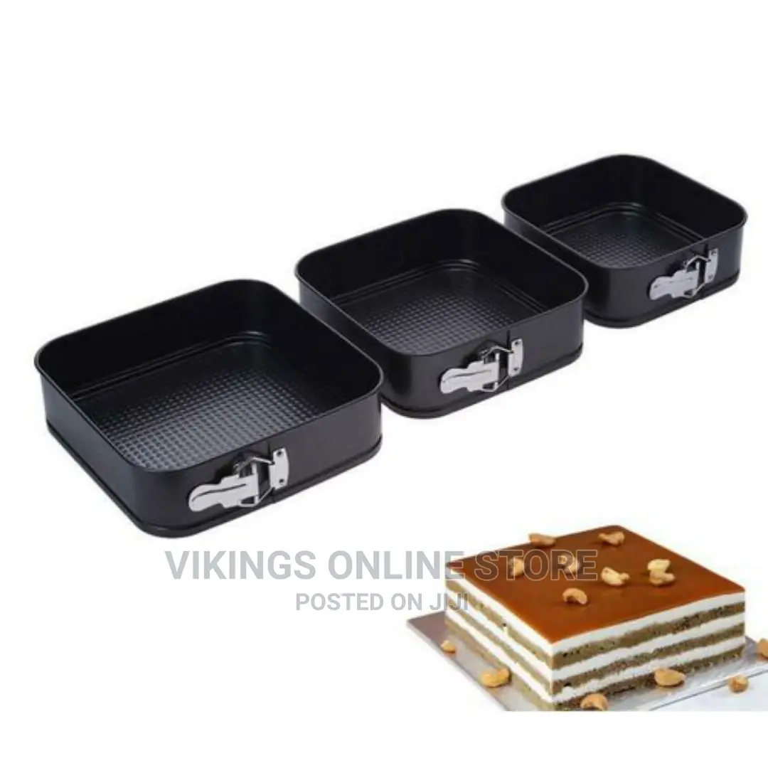 3pcs Square Cake Mould Non-Stick Bakeware Set Bread Pan