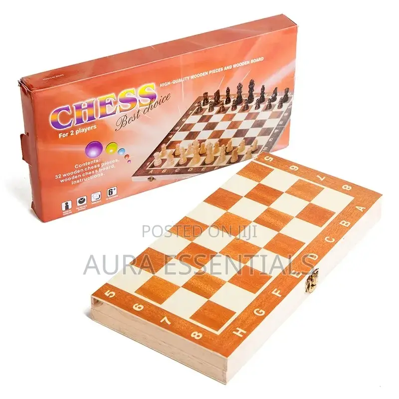3 In1 Foldable Wooden Draft, Chess and Backgammon(Big Size)